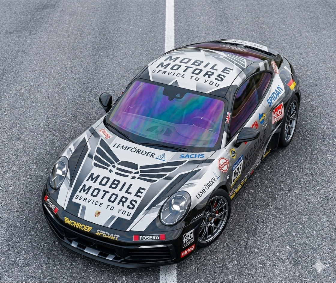 Mobile Motors branded Porsche livery